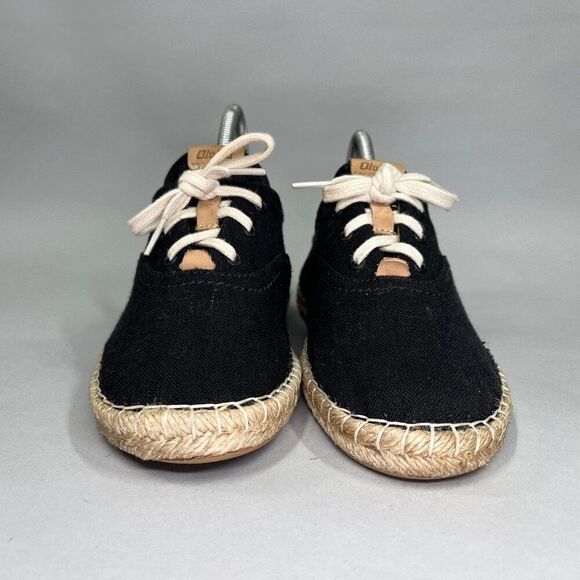 OluKai Women's Size 7 Kaula Pa‘a Lī Black Linen Canvas‎ Espadrille Sneakers - Picture 2 of 12